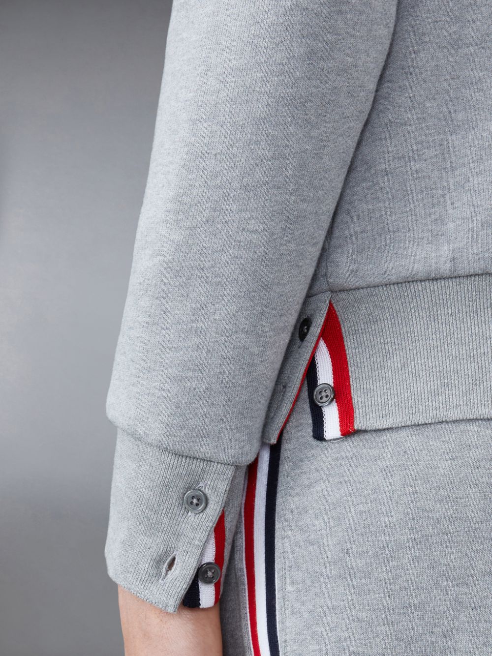 Thom Browne Classic Loopback Full Zip Uomo Felpa con Cappuccio Grigie | CXU52V25802