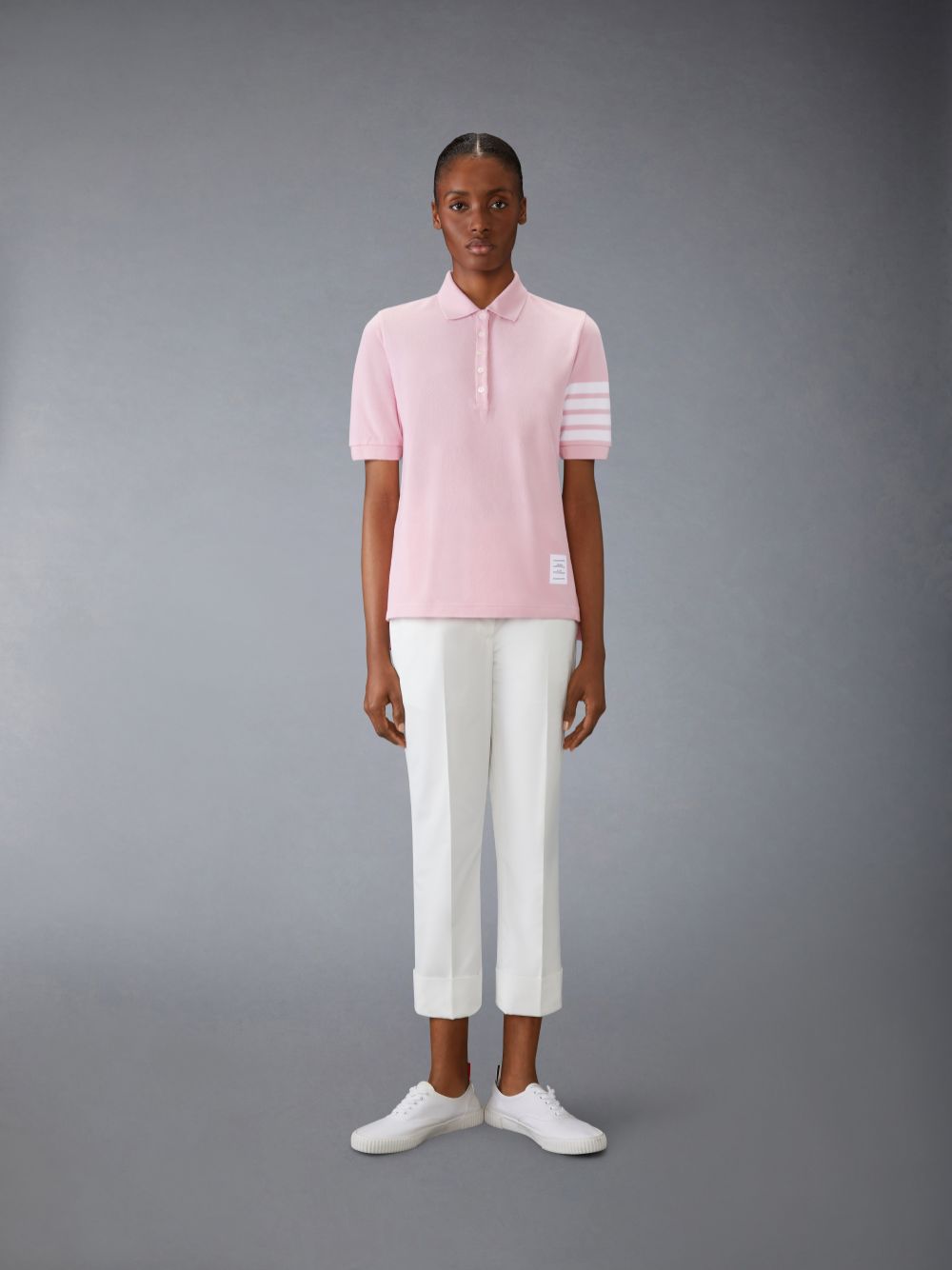 Thom Browne Classic Pique 4-Bar Short Sleeve Donna Polo Rosa | DWT20F91085