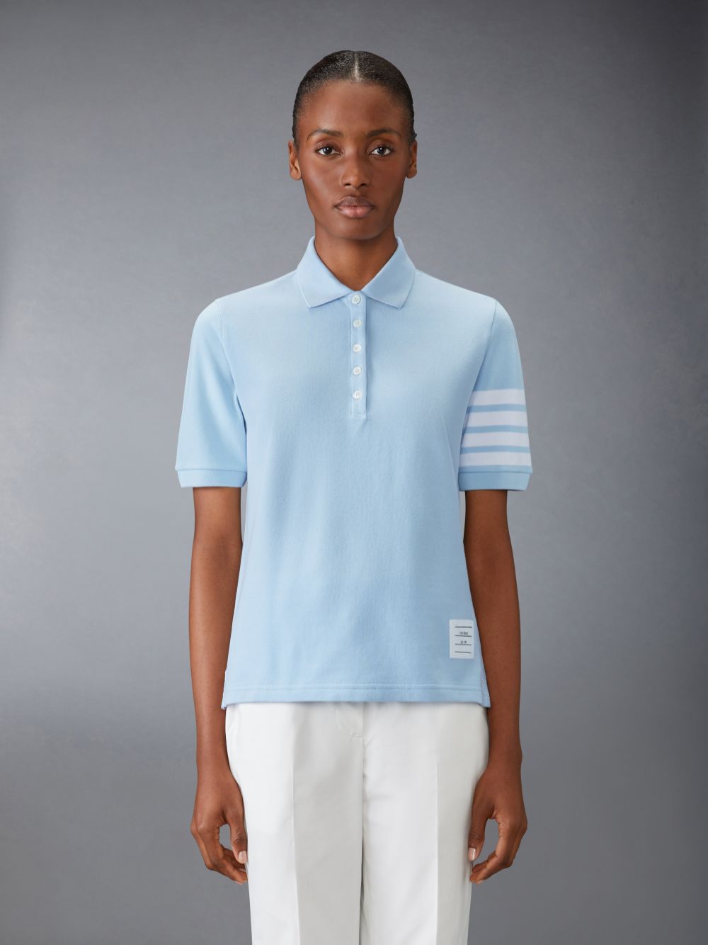 Thom Browne Classic Pique 4-Bar Short Sleeve Donna Polo Blu | EMU90K63968