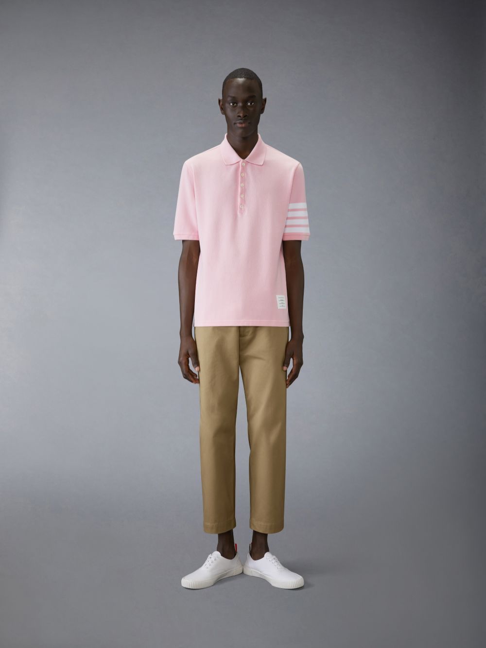 Thom Browne Classic Pique 4-Bar Short Sleeve Uomo Polo Rosa | CWC19H52784