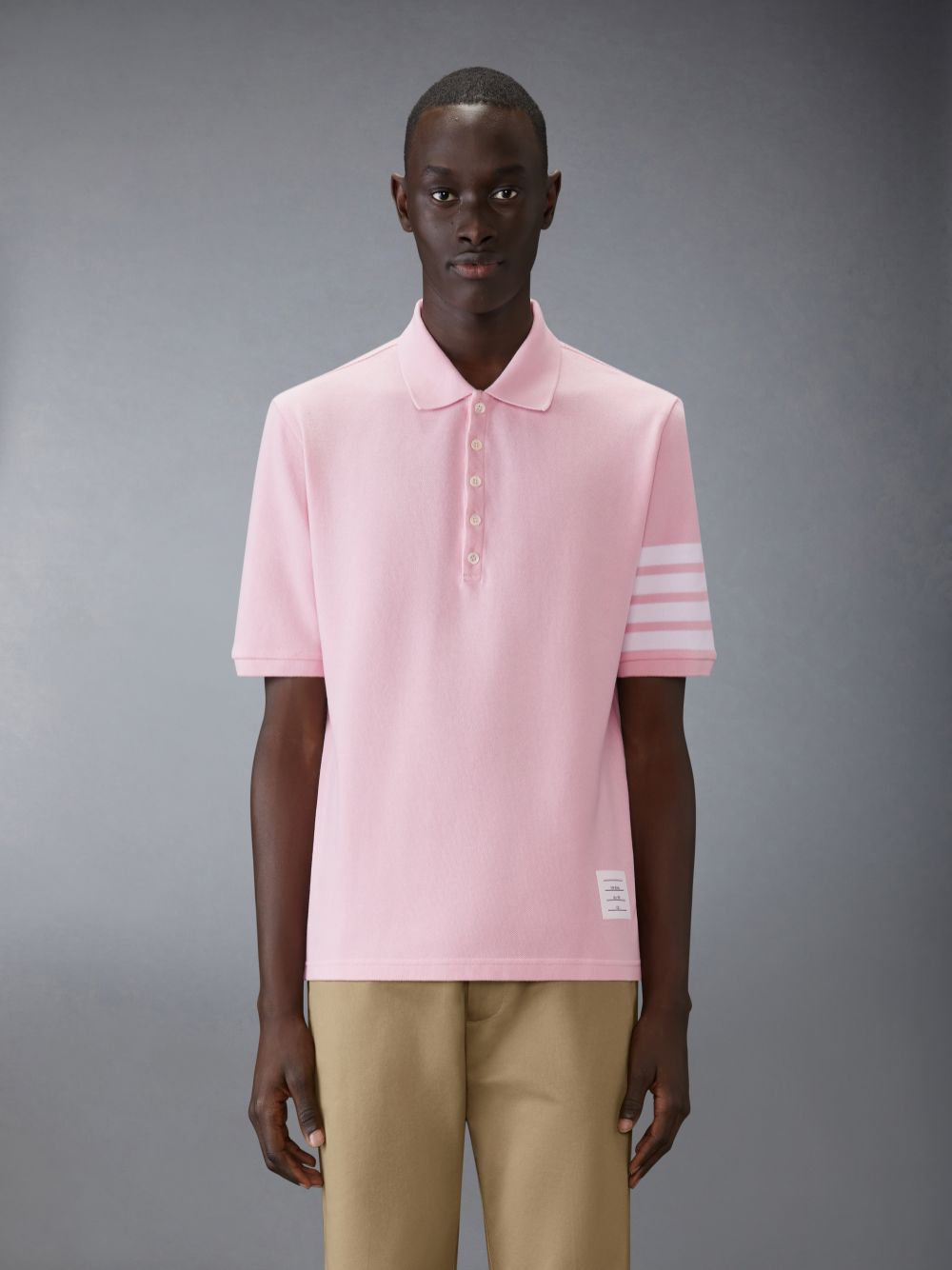 Thom Browne Classic Pique 4-Bar Short Sleeve Uomo Polo Rosa | CWC19H52784