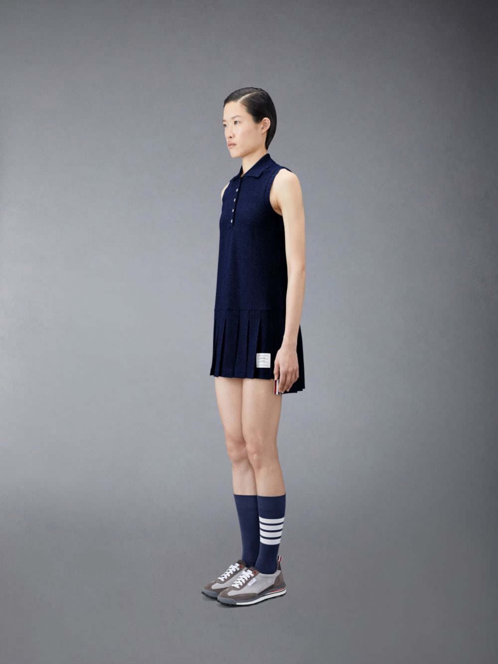 Thom Browne Classic Pique Sleeveless Tennis Donna Vestito Blu | SNZ18V07242