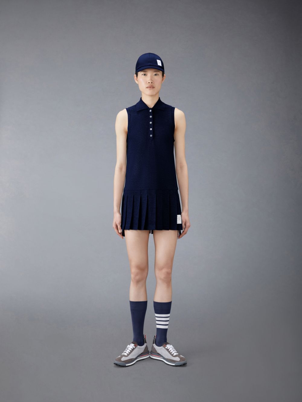 Thom Browne Classic Pique Sleeveless Tennis Donna Vestito Blu | SNZ18V07242