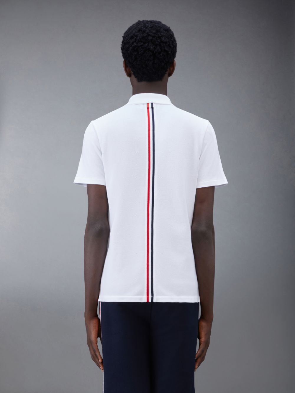 Thom Browne Classic Pique Stripe Relaxed Uomo Polo Bianche | VPK31P98386