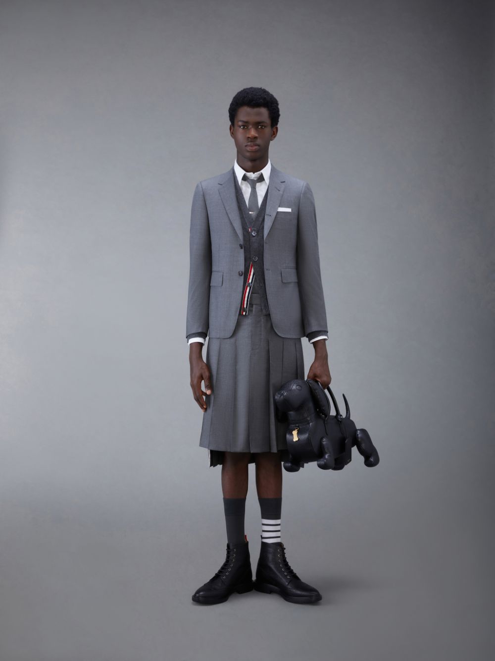 Thom Browne Classic Twill Pleated Uomo Gonne Grigie | QGL05O02053