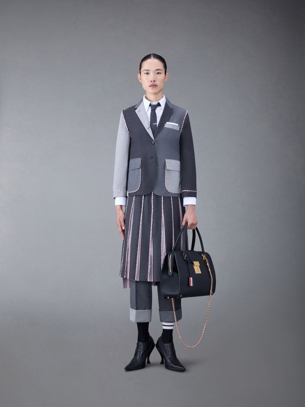 Thom Browne Classsic Twill Pleated Donna Gonne Grigie | DEF13X19612