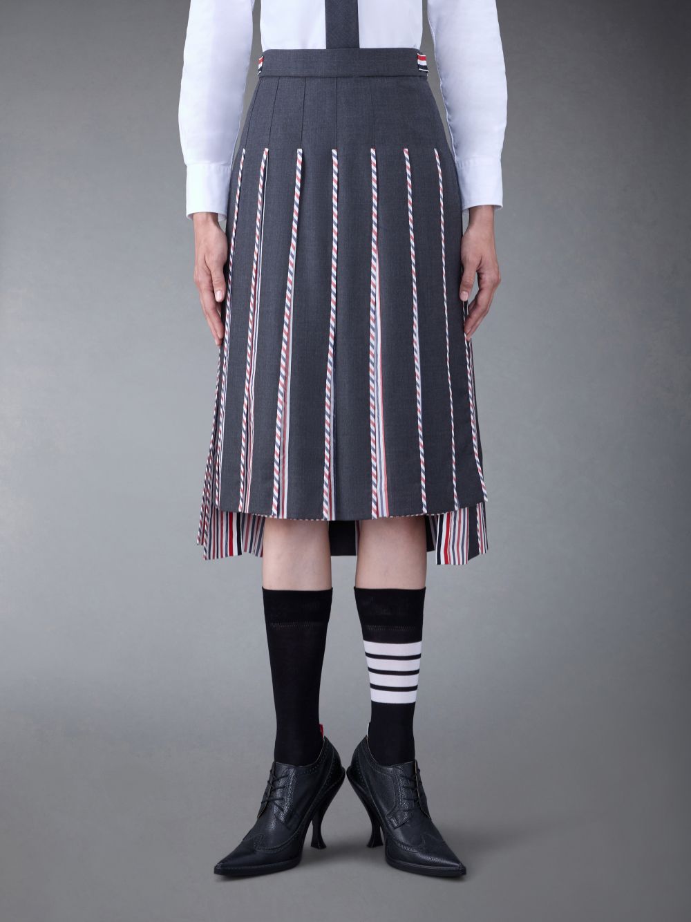 Thom Browne Classsic Twill Pleated Donna Gonne Grigie | DEF13X19612