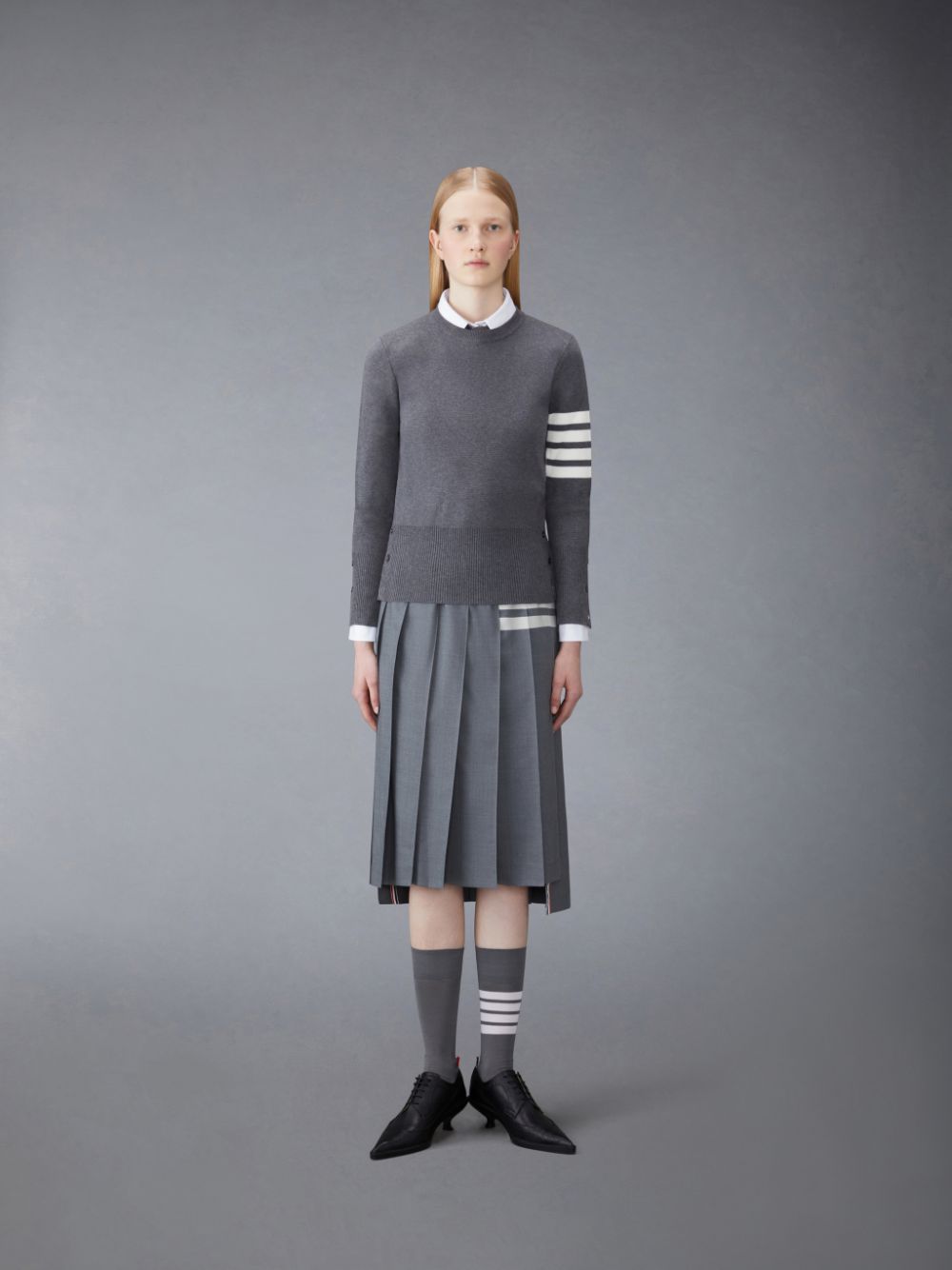 Thom Browne Cotton 4-Bar Classic Milano Stitch Donna Pullover Grigie | KNT31A16546