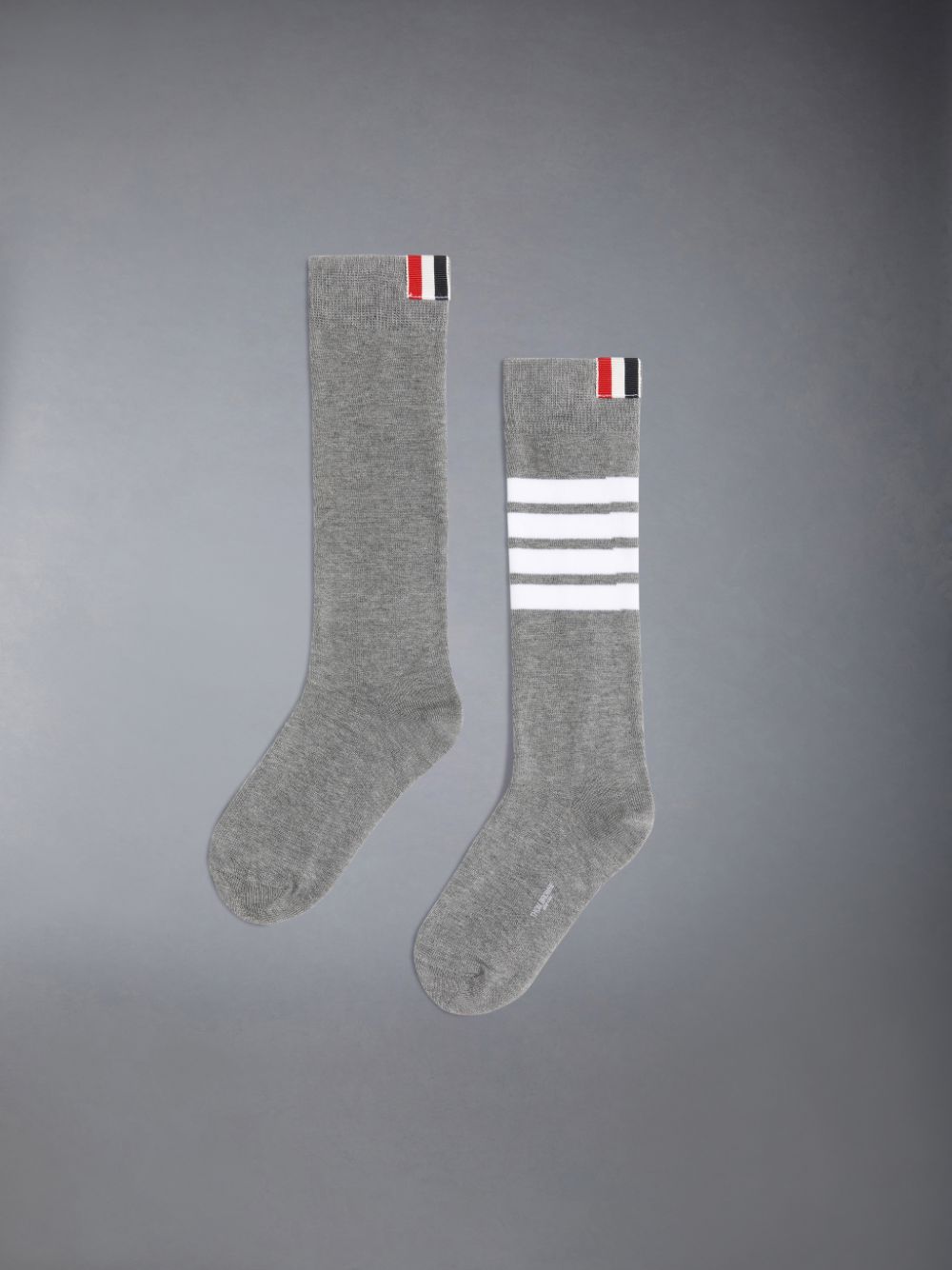 Thom Browne Cotton 4-Bar Knee High Ragazzo Calzini Grigie | KIB63T45344