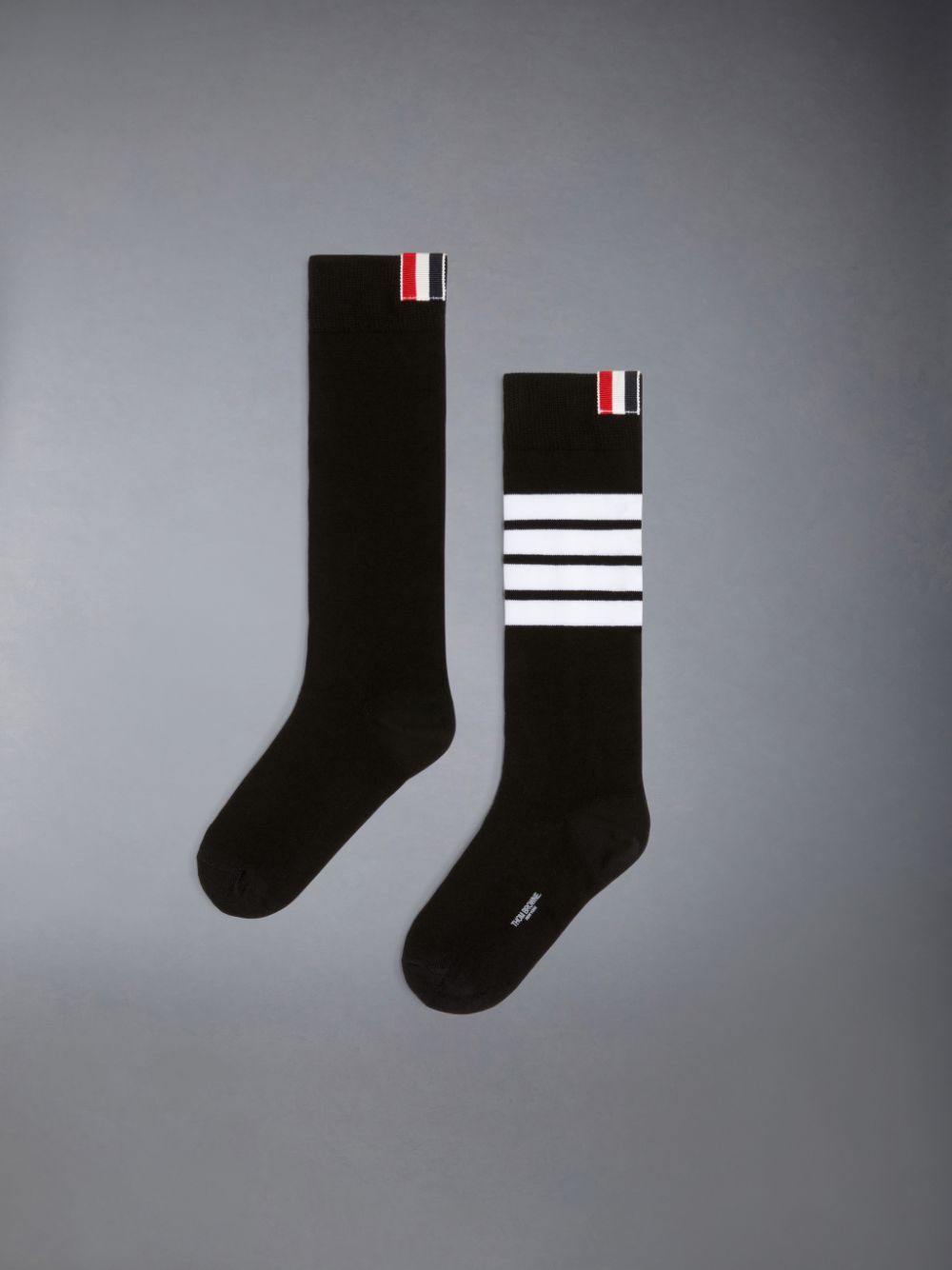 Thom Browne Cotton 4-Bar Knee High Ragazzo Calzini Nere | OIT33M11396