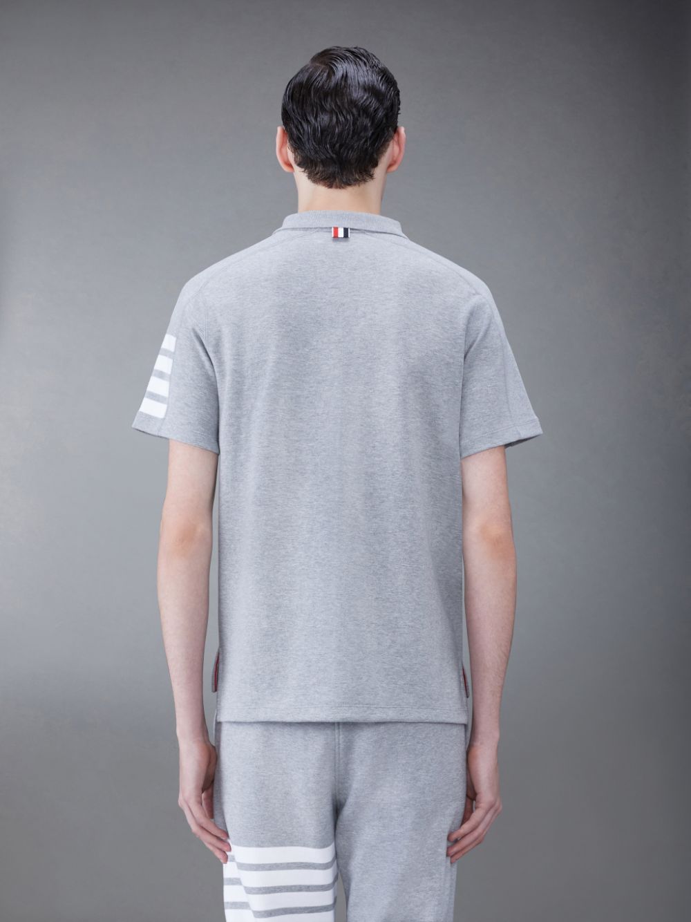 Thom Browne Cotton 4-Bar Short Sleeve Uomo Polo Grigie | NBD01P52056