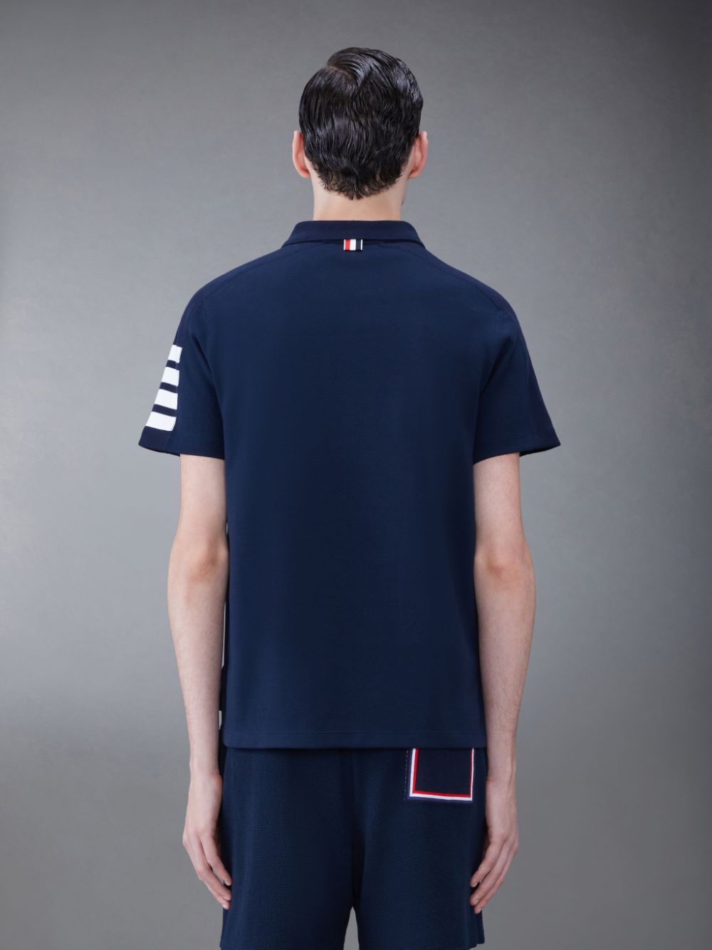 Thom Browne Cotton 4-Bar Short Sleeve Uomo Polo Blu | WUZ77S15426