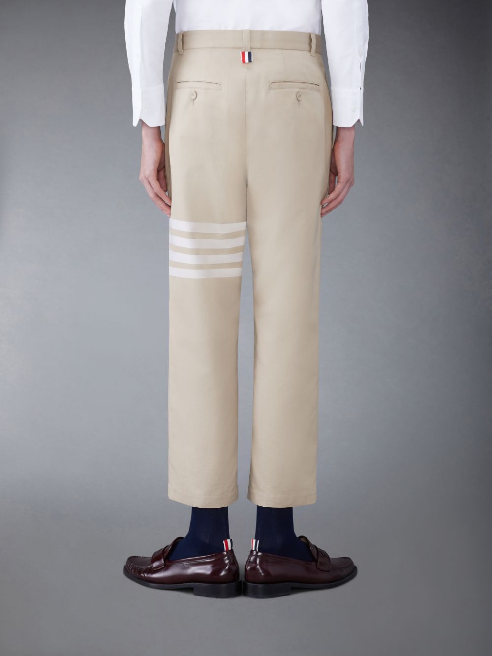 Thom Browne Cotton 4-Bar Straight Leg Uomo Pantaloni Beige | GDA21S40669