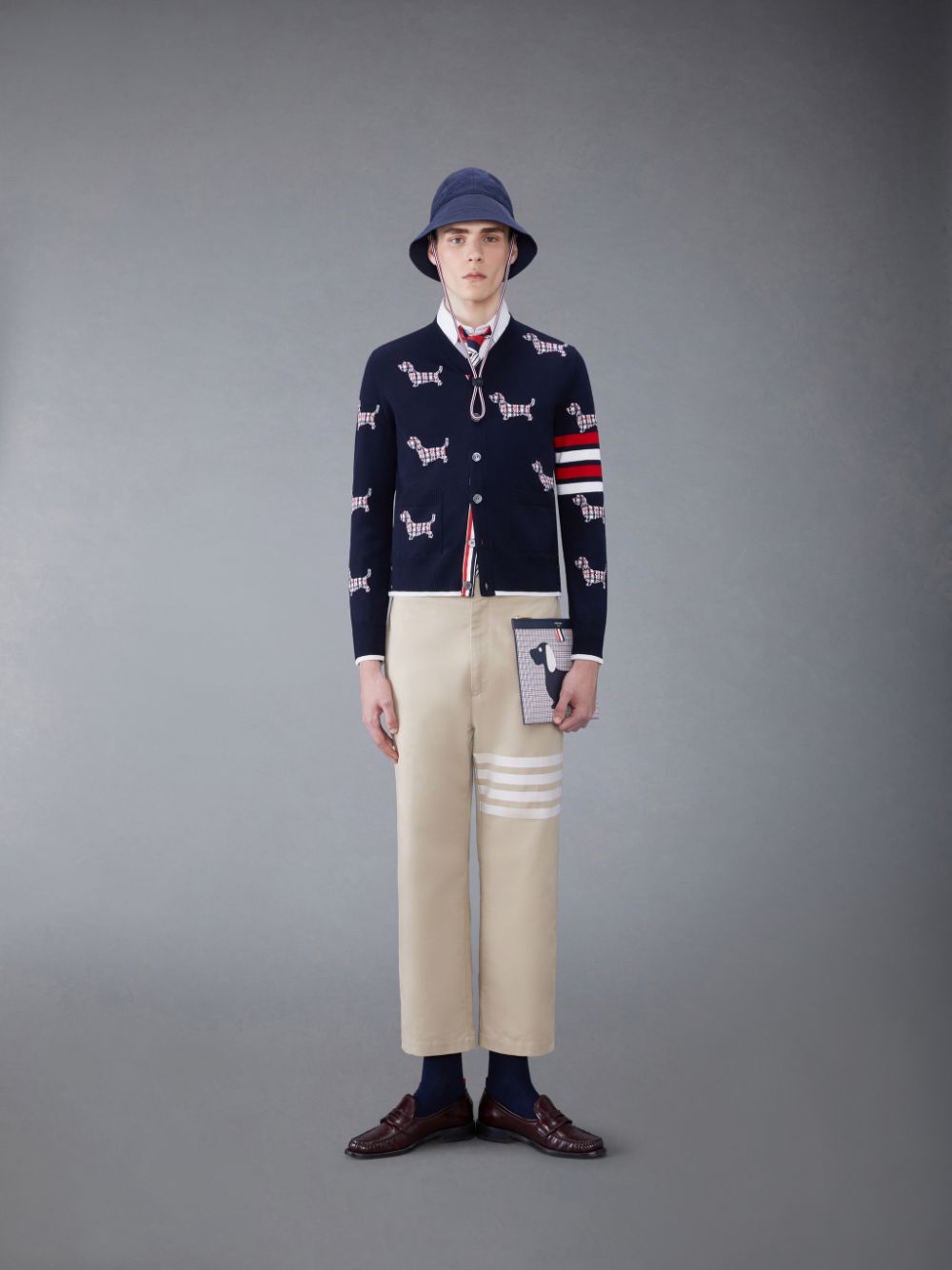 Thom Browne Cotton 4-Bar Straight Leg Uomo Pantaloni Beige | GDA21S40669