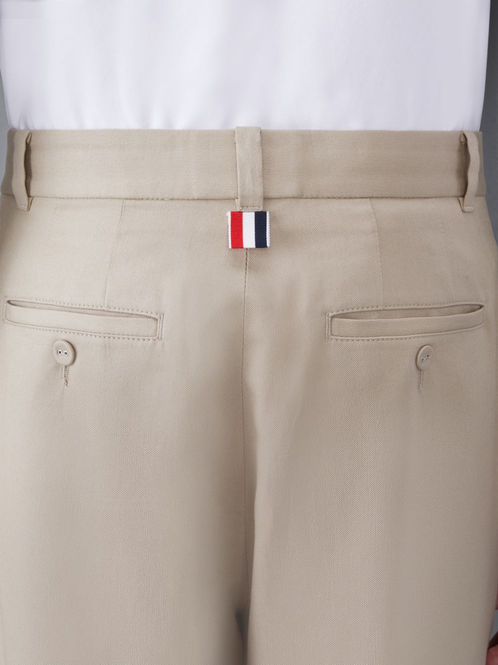 Thom Browne Cotton 4-Bar Straight Leg Uomo Pantaloni Beige | GDA21S40669