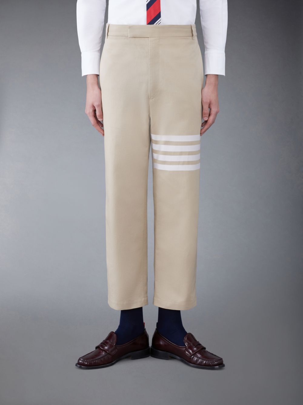 Thom Browne Cotton 4-Bar Straight Leg Uomo Pantaloni Beige | GDA21S40669