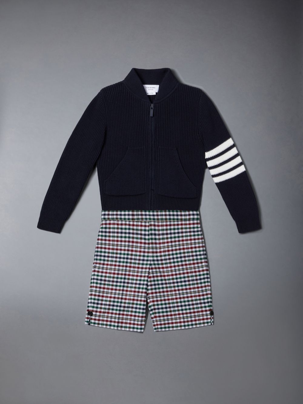 Thom Browne Cotton 4-Bar Zip up Ragazza Cardigan Blu | UFQ15I37368