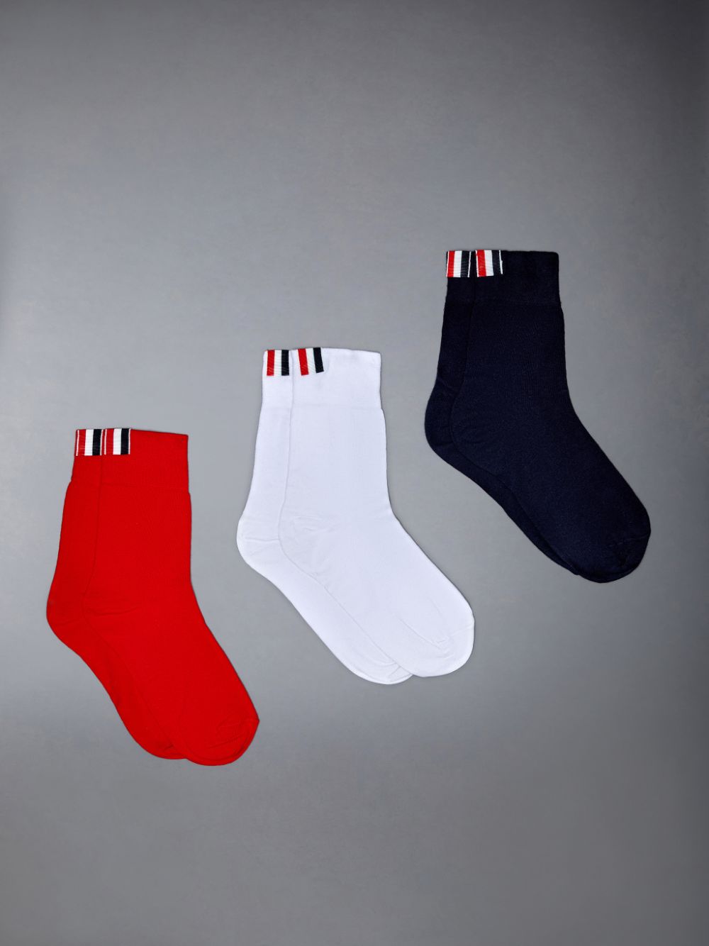 Thom Browne Cotton Ankle Sock 3-Pack Donna Calzini Bianche | OOU16L14492