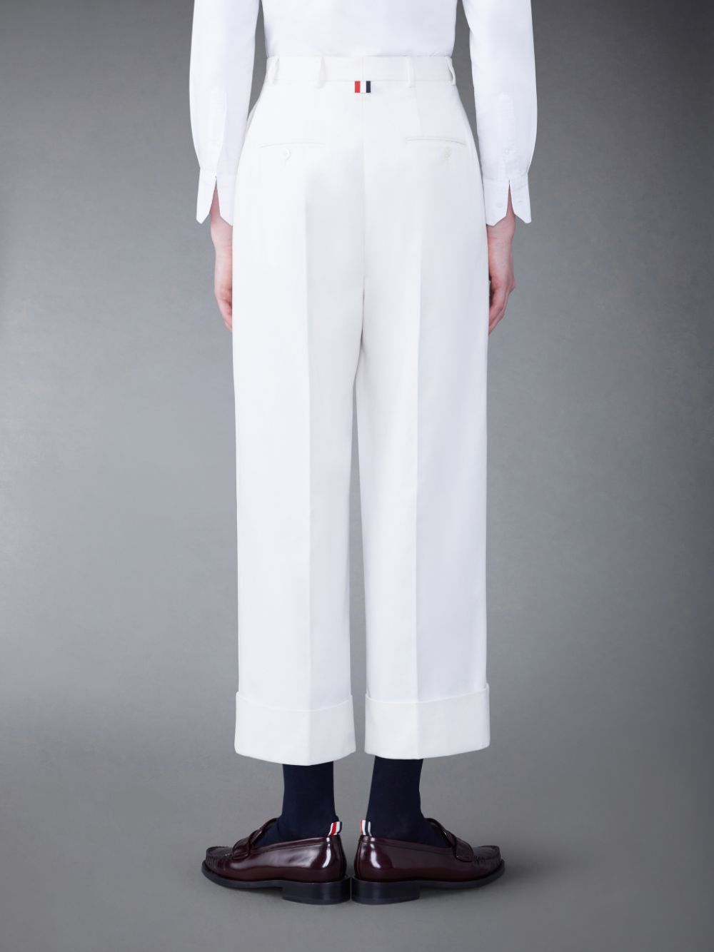 Thom Browne Cotton Canvas High Waisted Donna Pantaloni Bianche | XTP45R09314