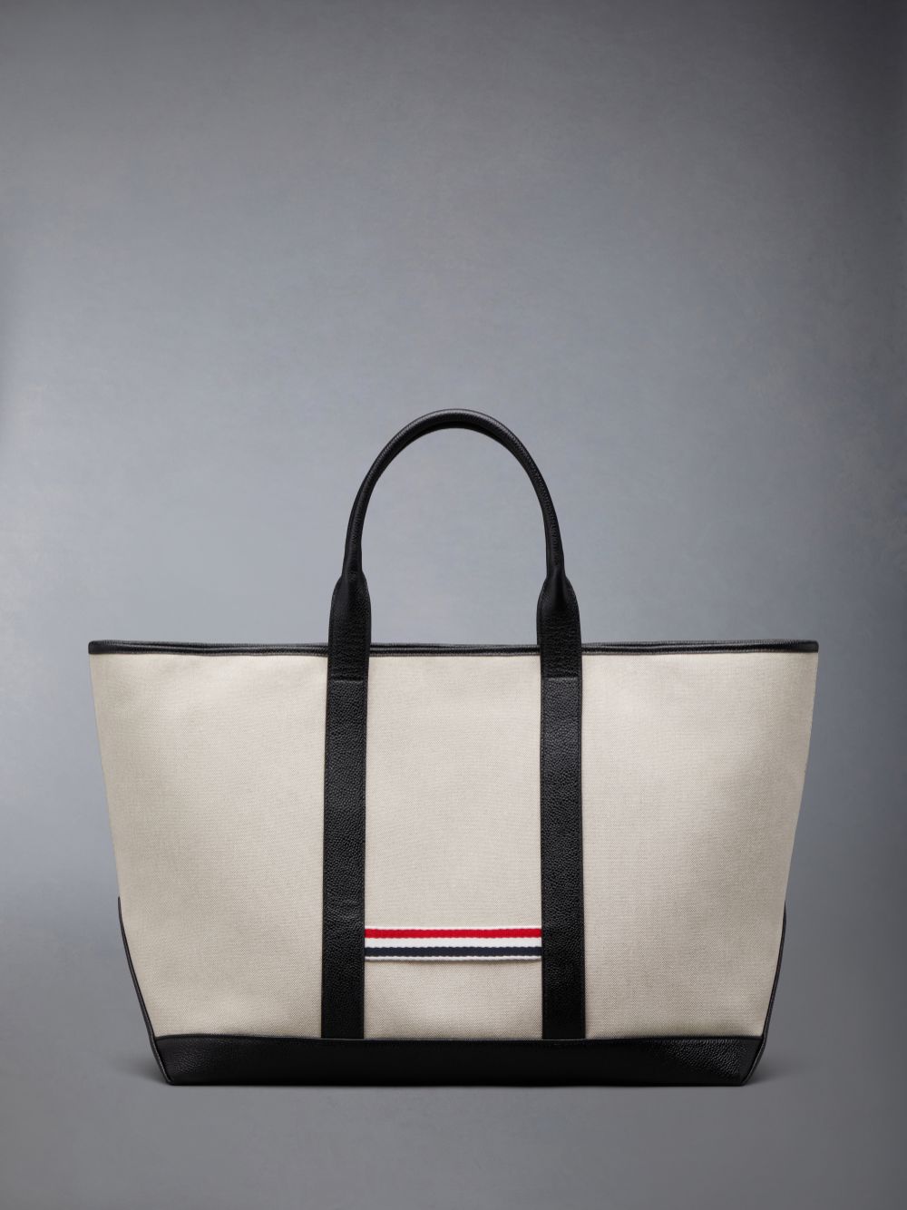 Thom Browne Cotton Canvas Leather Medium Tool Donna Borse Tote Beige | QCY95W21115