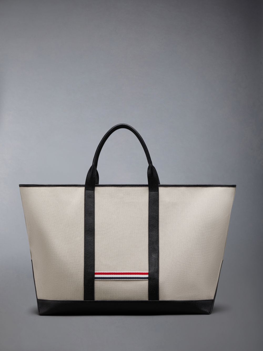 Thom Browne Cotton Canvas Leather Oversized Tool Donna Borse Tote Beige | JEZ91A26972