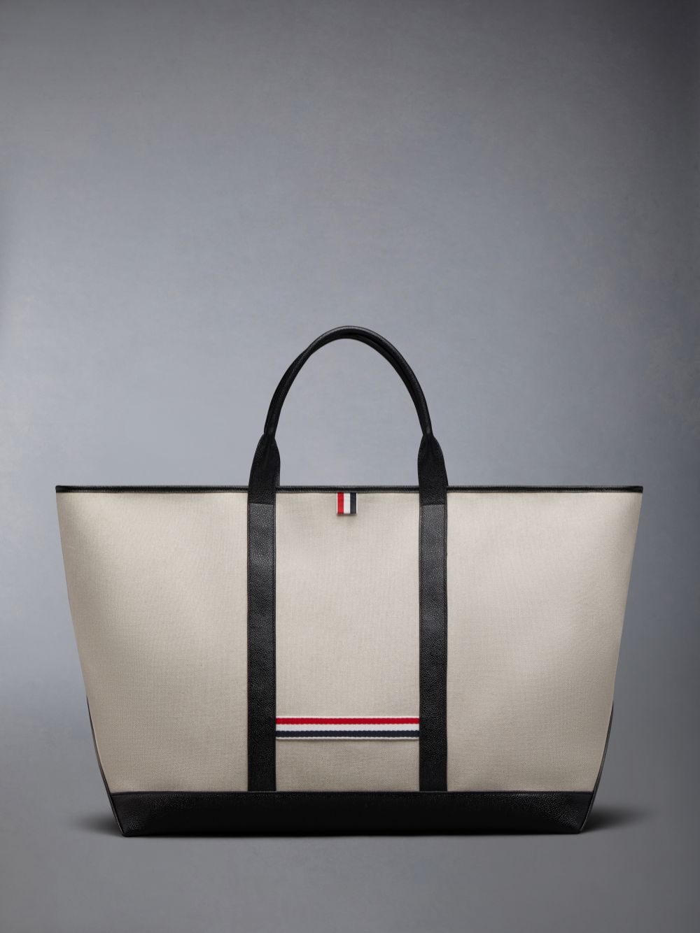 Thom Browne Cotton Canvas Leather Oversized Tool Donna Borse Tote Beige | JEZ91A26972