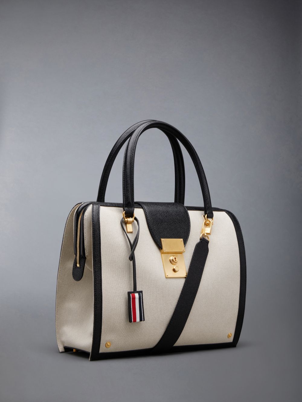 Thom Browne Cotton Canvas Mrs. Donna Borse Tote Beige | MIX30L68204