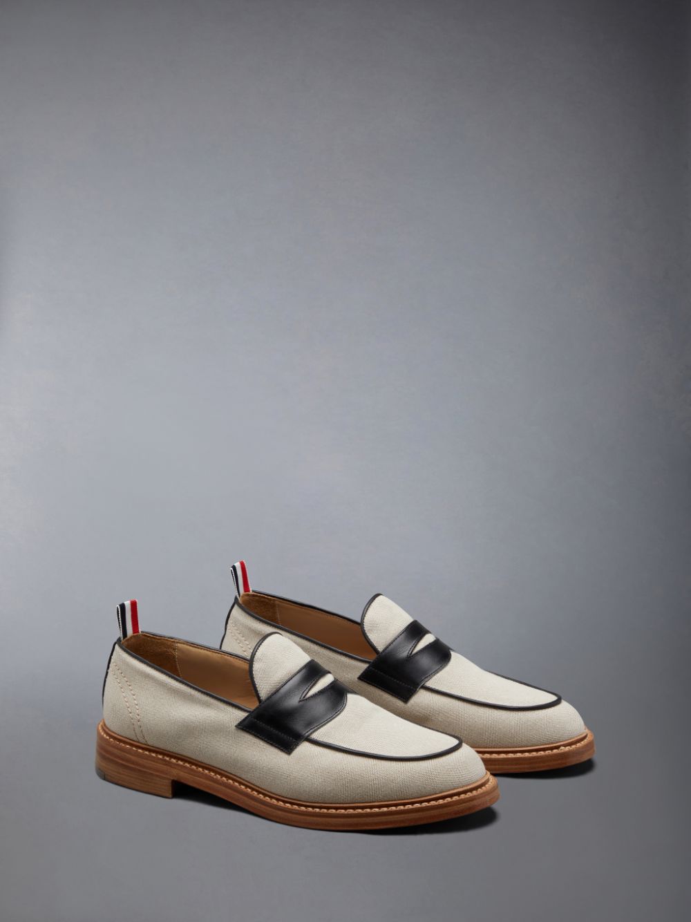 Thom Browne Cotton Canvas Penny Uomo Mocassini Marroni | SPV33V82571