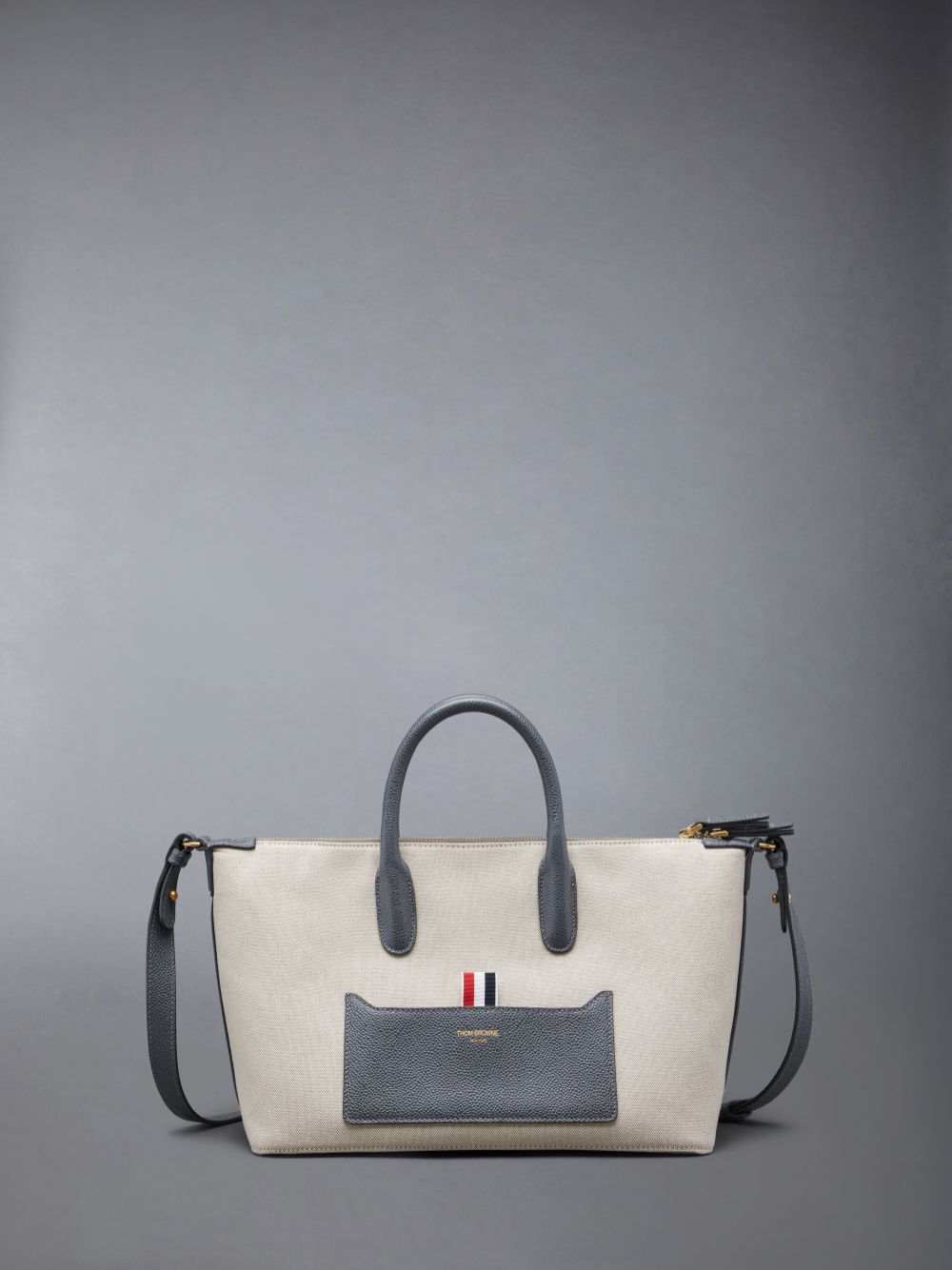 Thom Browne Cotton Canvas Small Donna Borsa Da Viaggio Beige | JAN96X26704