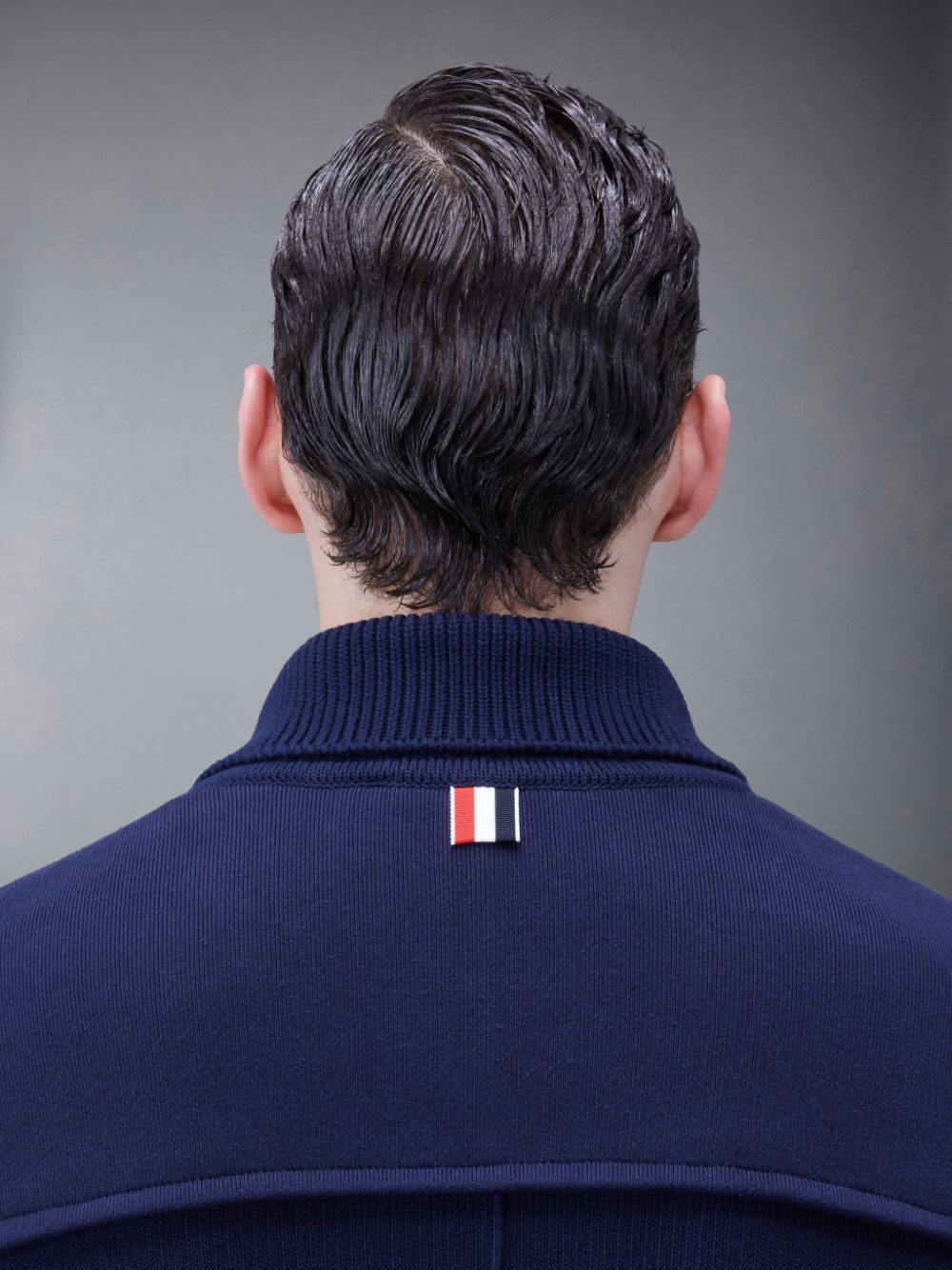 Thom Browne Cotton Cashmere Shawl Collar Armband Uomo Cappotti Blu | JRI00M39384