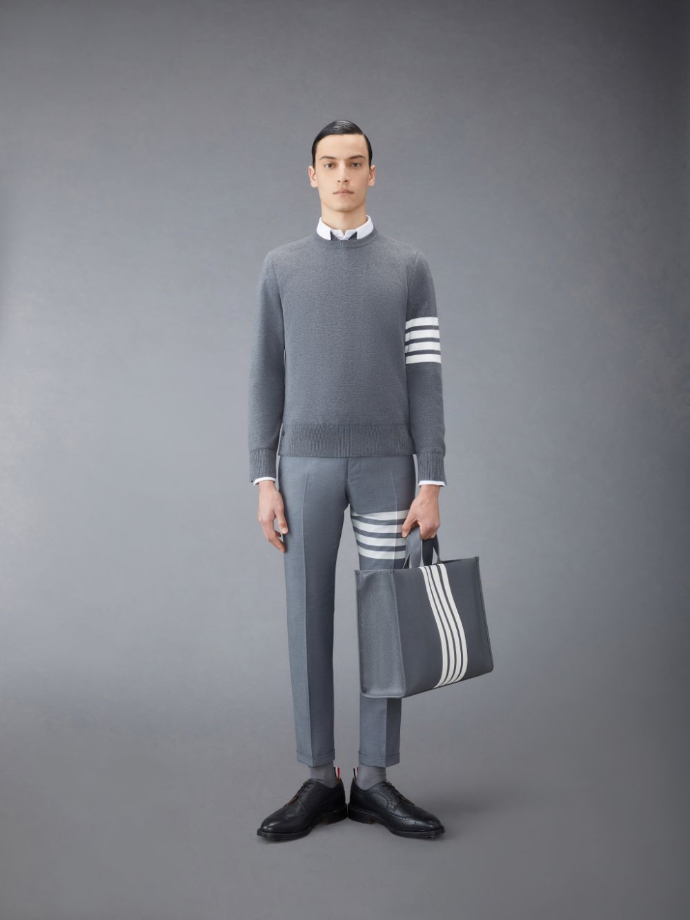 Thom Browne Cotton Crepe Uomo Pullover Grigie | LQX61P07316