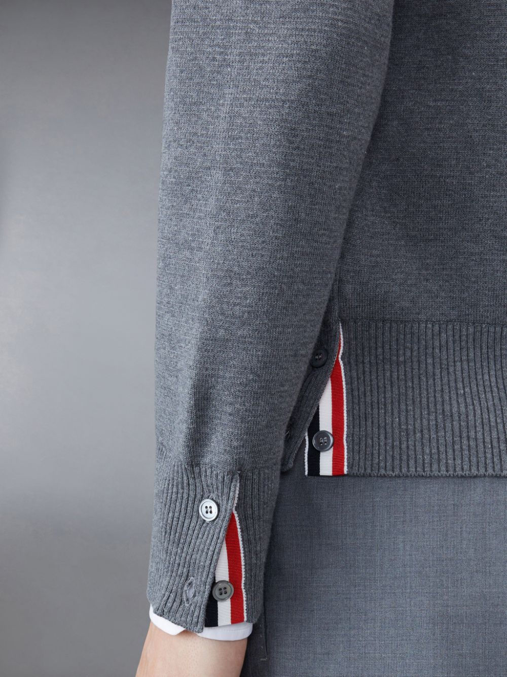 Thom Browne Cotton Crepe V-Neck Uomo Cardigan Grigie | KZA04H49455