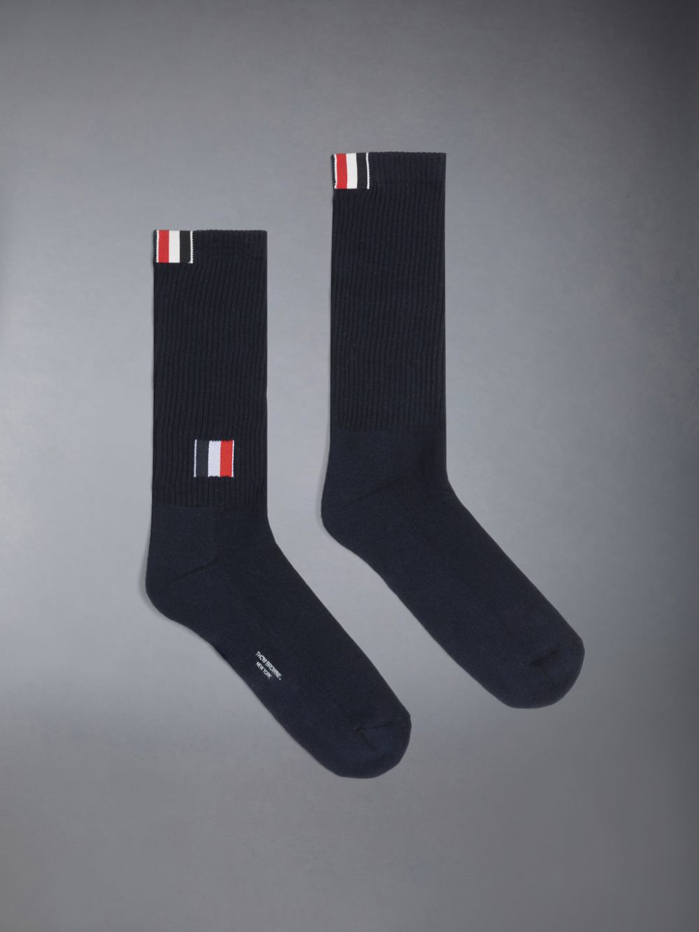 Thom Browne Cotton Intarsia Stripe Athletic Mid Calf Uomo Calzini Blu | XIA62V24879