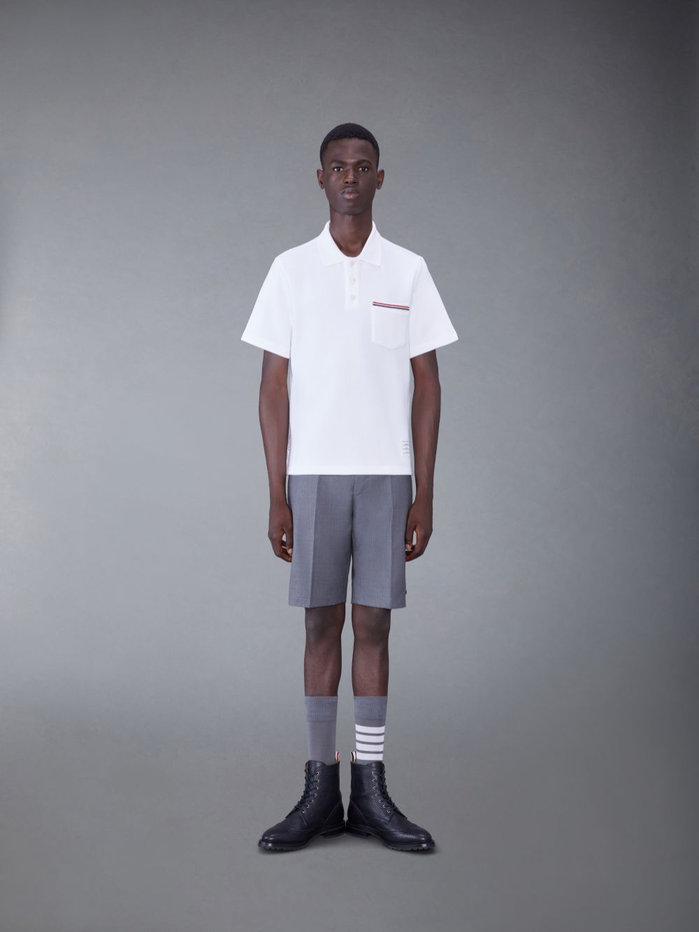 Thom Browne Cotton Interlock Short Sleeve Pocket Uomo Polo Bianche | EIL42M95902