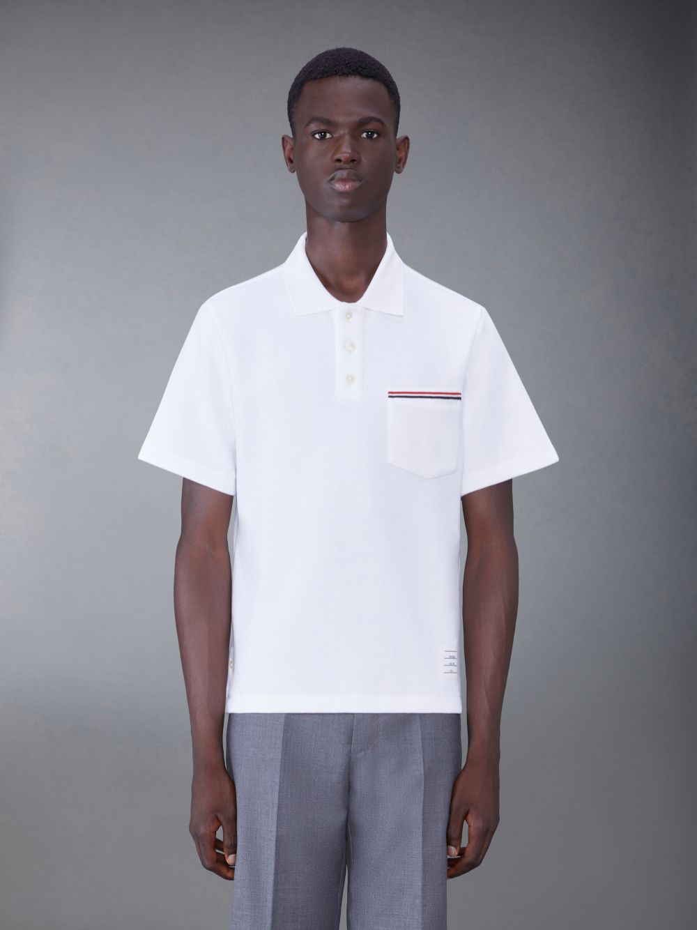 Thom Browne Cotton Interlock Short Sleeve Pocket Uomo Polo Bianche | EIL42M95902