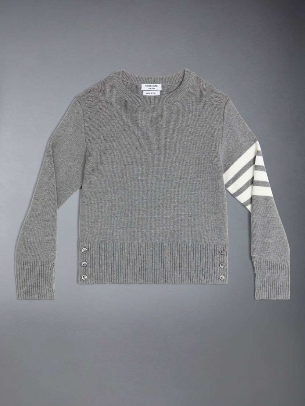 Thom Browne Cotton Milano 4-Bar Ragazzo Pullover Grigie | JSU46X81609