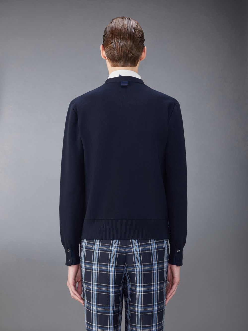 Thom Browne Cotton Milano Stitch Uomo Cardigan Blu | GHI60J75582