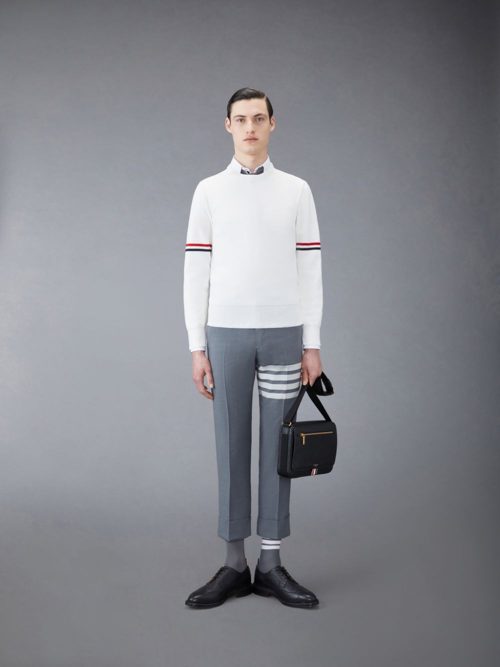 Thom Browne Cotton Milano Stripe Uomo Pullover Bianche | UGV15U21409