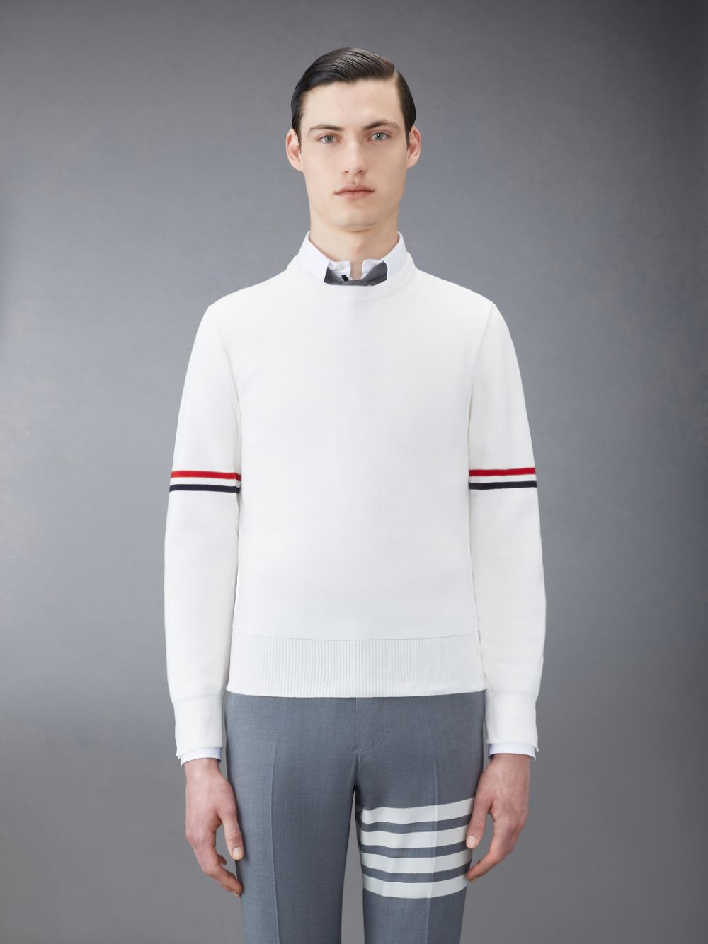 Thom Browne Cotton Milano Stripe Uomo Pullover Bianche | UGV15U21409