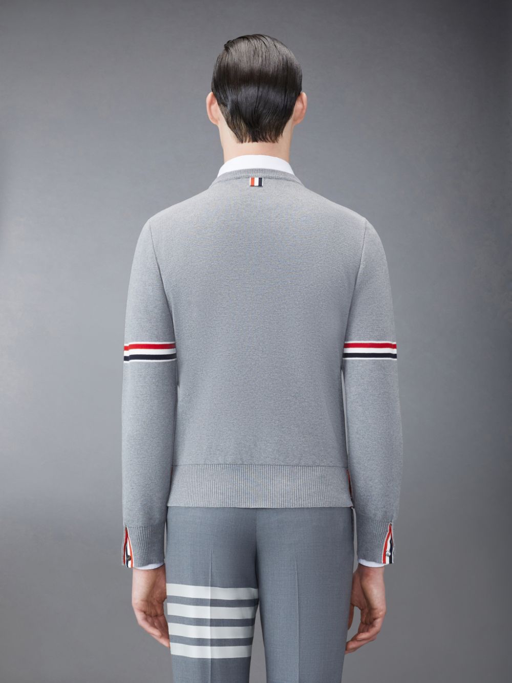 Thom Browne Cotton Milano Stripe Uomo Pullover Grigie | XNB69F08141