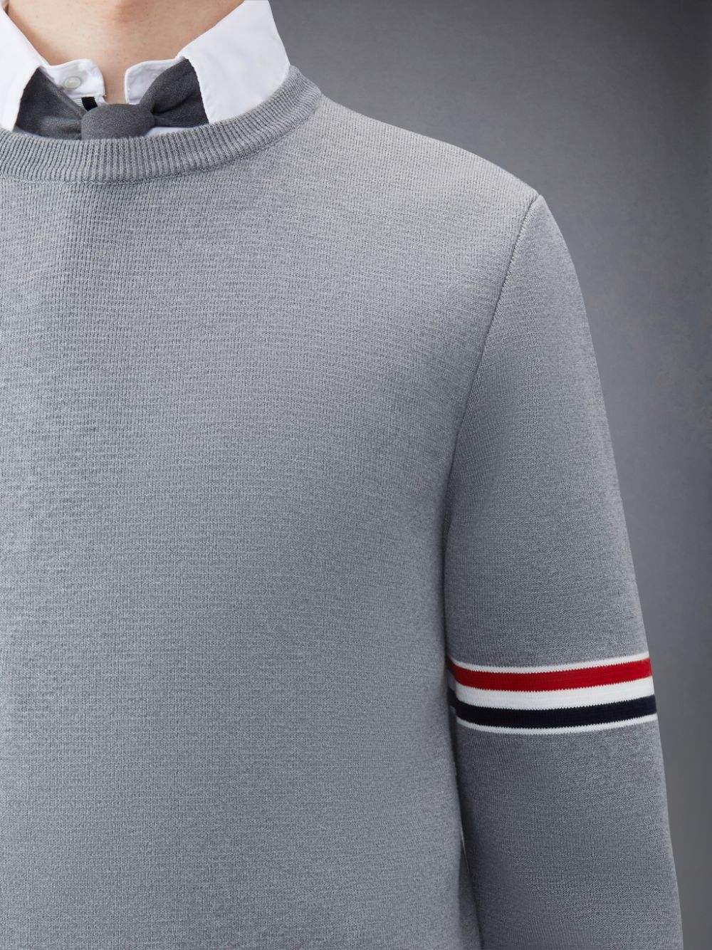 Thom Browne Cotton Milano Stripe Uomo Pullover Grigie | XNB69F08141