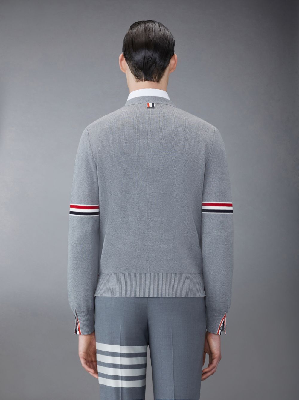 Thom Browne Cotton Milano V-Neck Uomo Cardigan Grigie | KQJ27O53236