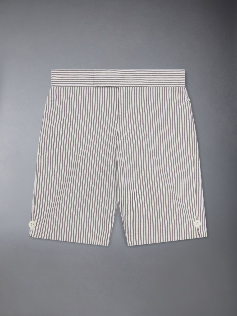 Thom Browne Cotton Seersucker Bermuda Ragazzo Pantaloncini Grigie | DHX48H66292