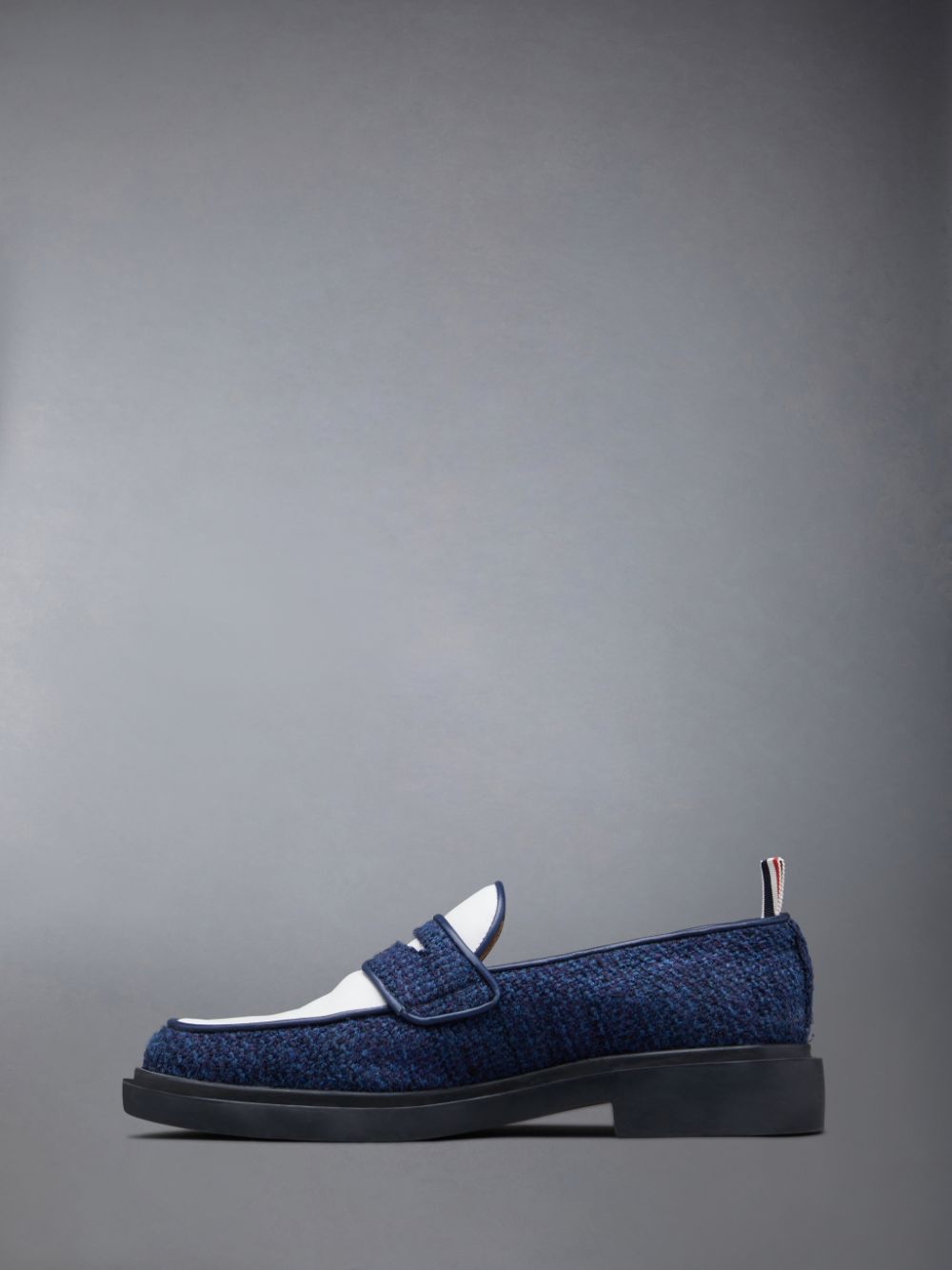 Thom Browne Cotton Tweed Lightweight Rubber Sole Classic Penny Donna Mocassini Blu | AUJ82P91273