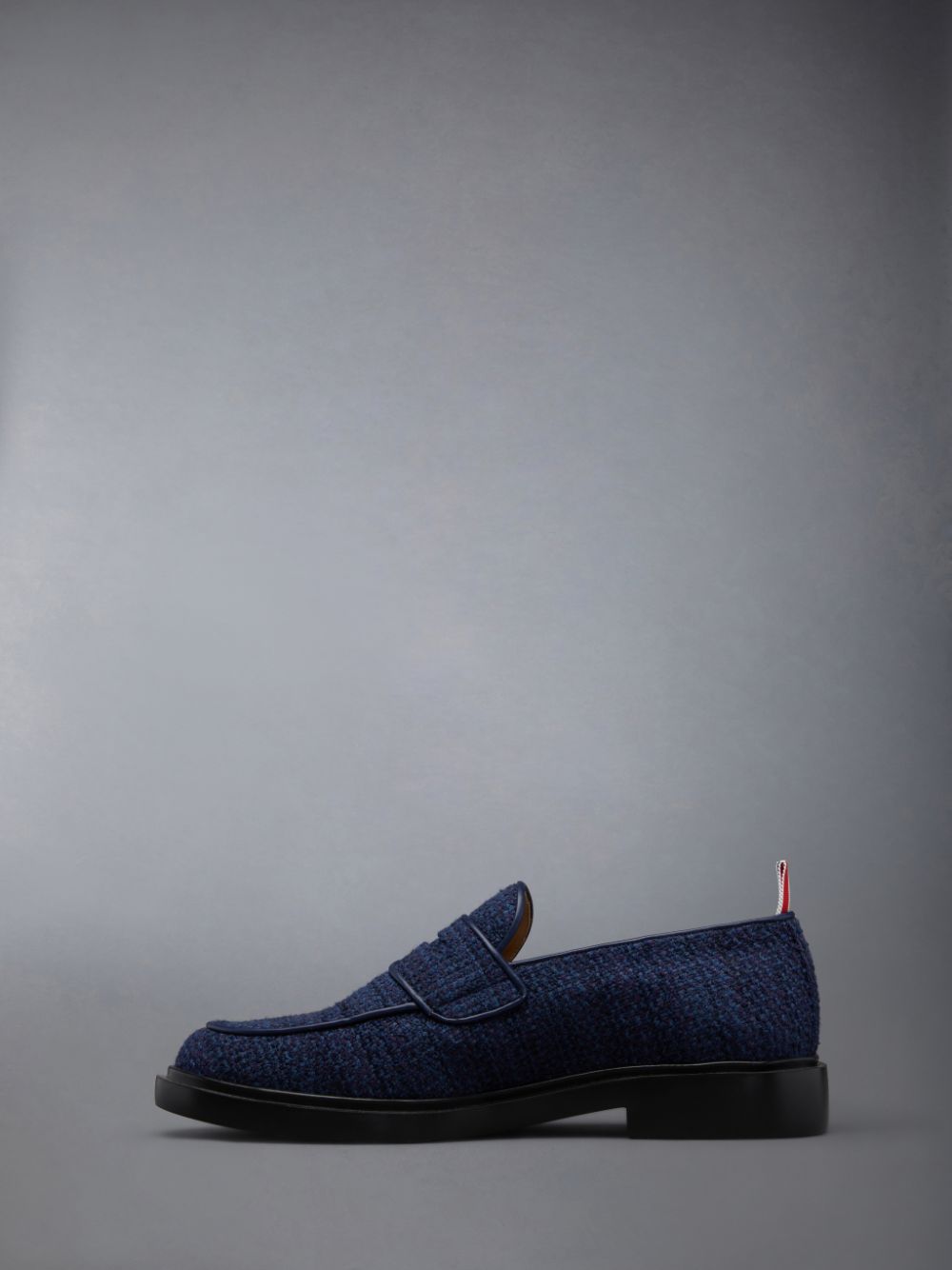 Thom Browne Cotton Tweed Rubber Sole Classic Penny Uomo Mocassini Blu | GLG78G07405