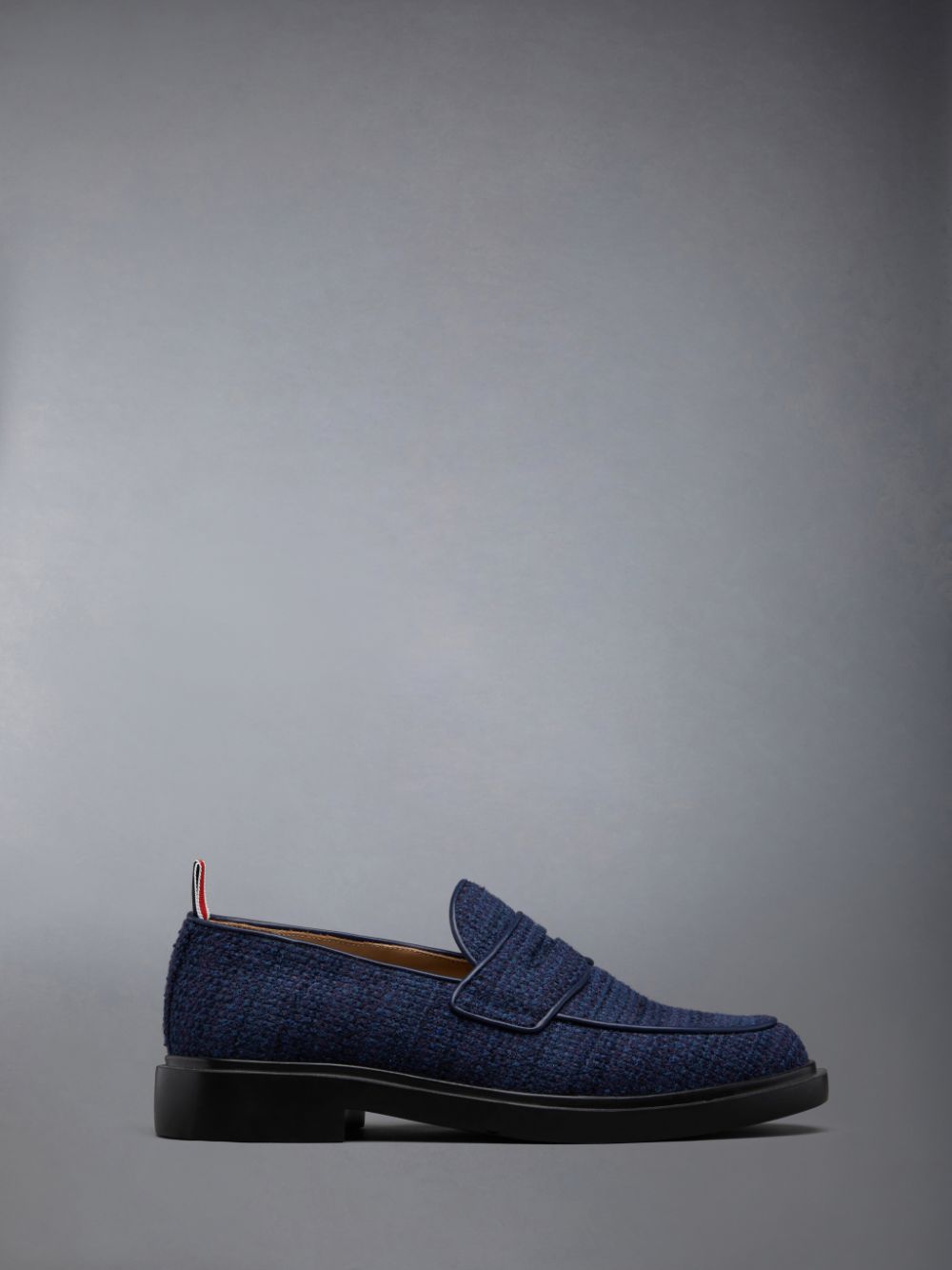 Thom Browne Cotton Tweed Rubber Sole Classic Penny Uomo Mocassini Blu | GLG78G07405