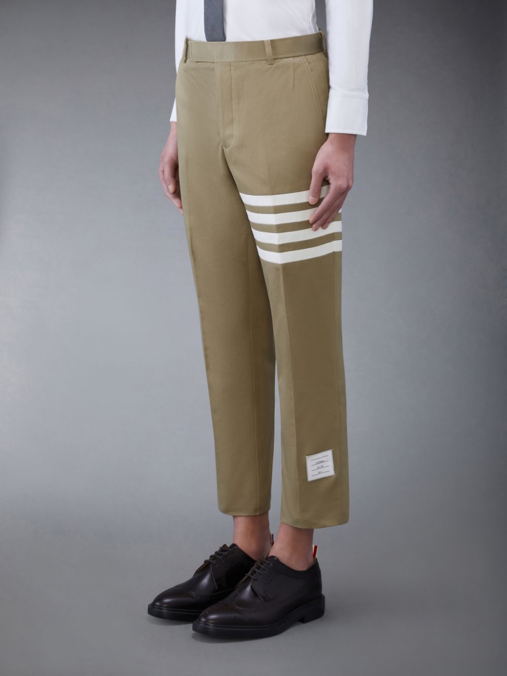 Thom Browne Cotton Twill 4-Bar Chino Uomo Pantaloni Marroni | DIY16C50523