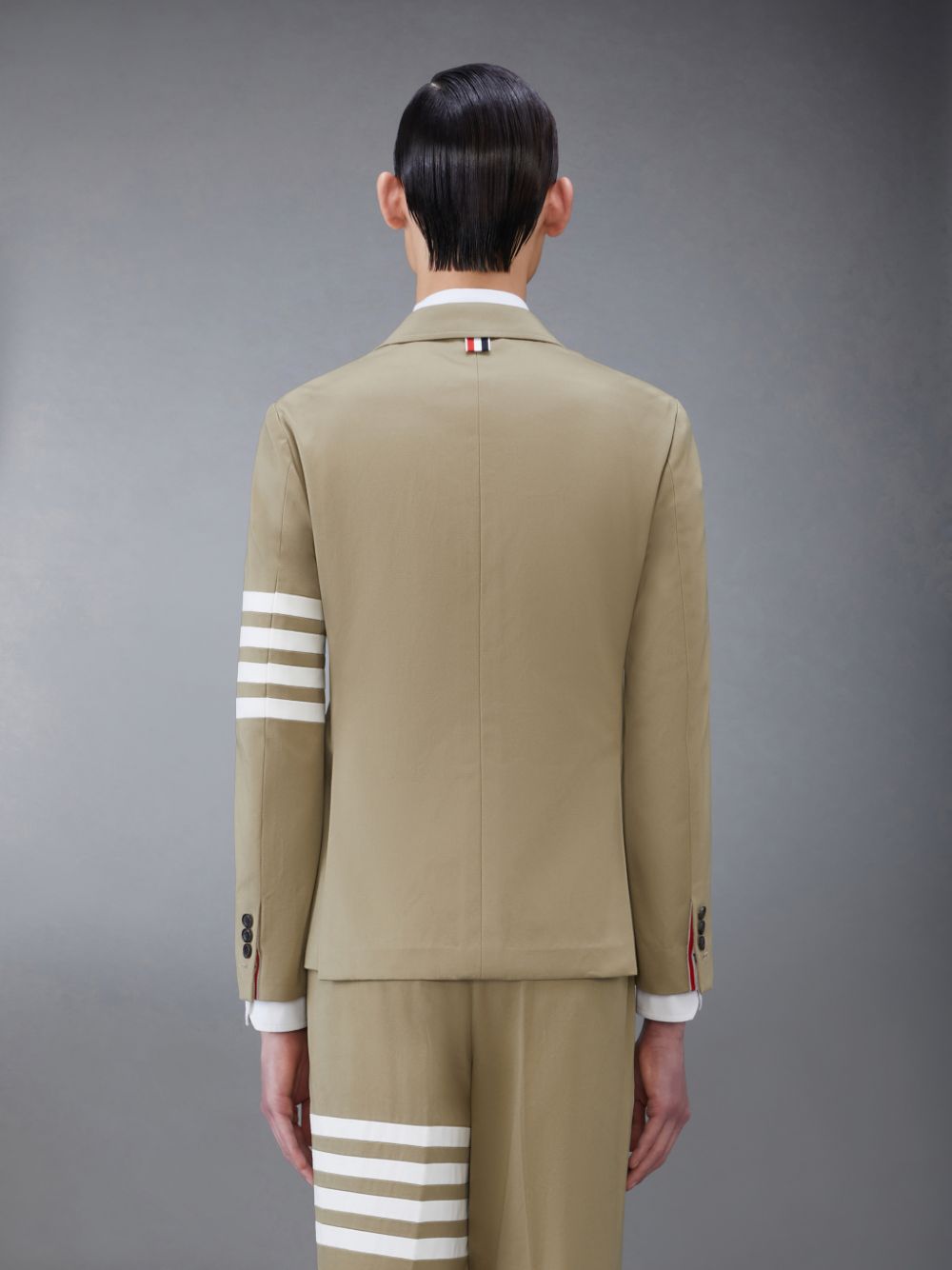 Thom Browne Cotton Twill 4-Bar Unconstructed Classic Sport Uomo Cappotti Beige | REC64E41756