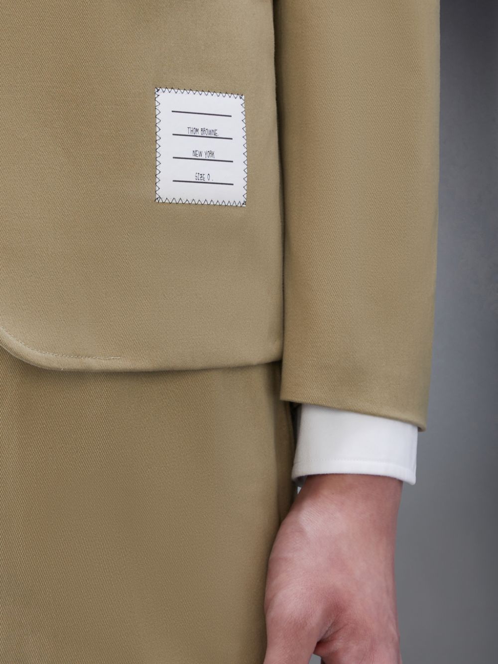 Thom Browne Cotton Twill 4-Bar Unconstructed Classic Sport Uomo Cappotti Beige | REC64E41756