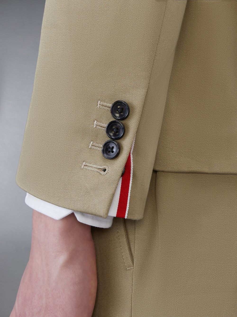 Thom Browne Cotton Twill 4-Bar Unconstructed Classic Sport Uomo Cappotti Beige | REC64E41756